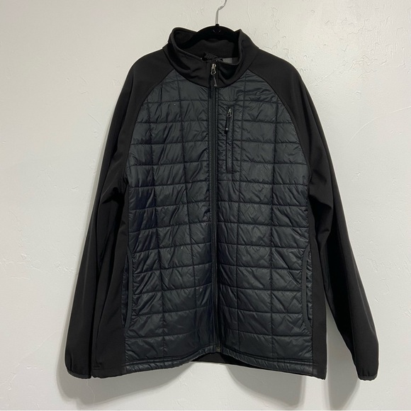 Solaris Black Quilted Puffer Jacket Fleece Lined Full Zip Men Large - Picture 1 of 8